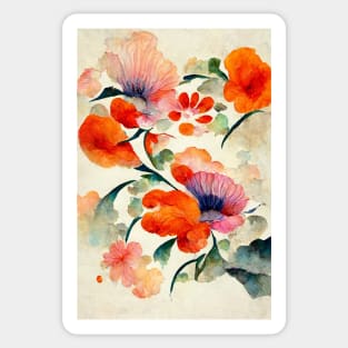 Serenity Watercolor Flowers Sticker